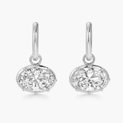 Silver Floating Diamond Earrings