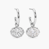 Silver Floating Diamond Earrings