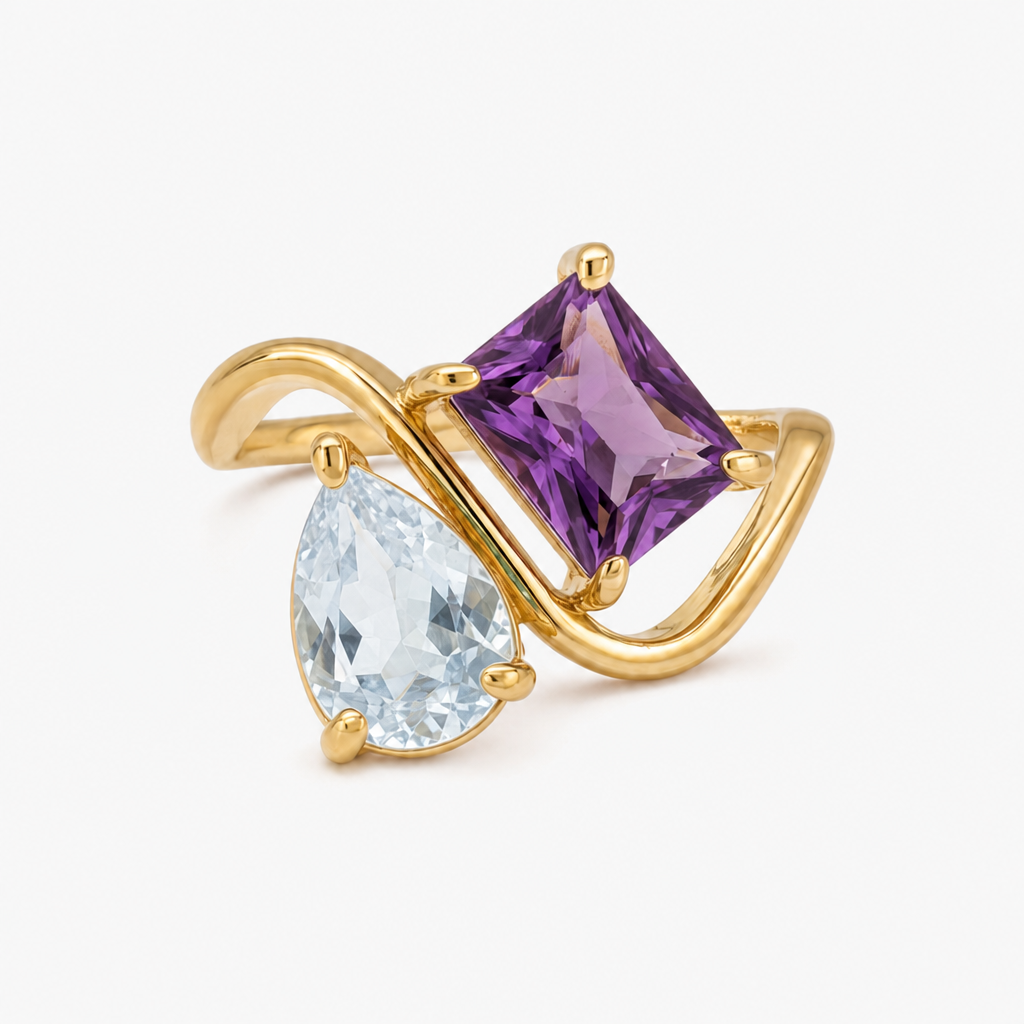 Verity Birthstone Duo Ring