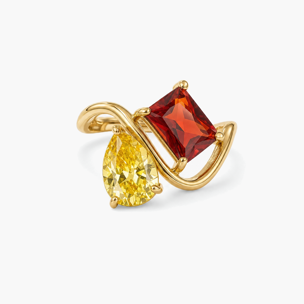 Verity Birthstone Duo Ring