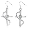 Silver Infinity Crucifix Earrings