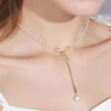 Orianna Ribbon Pearl Necklace