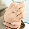 Nina Geometric Zirconia Ring