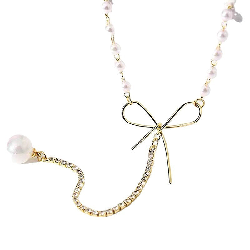 Orianna Ribbon Pearl Necklace
