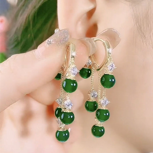 Evergreen Gold Plated Tassel Earrings
