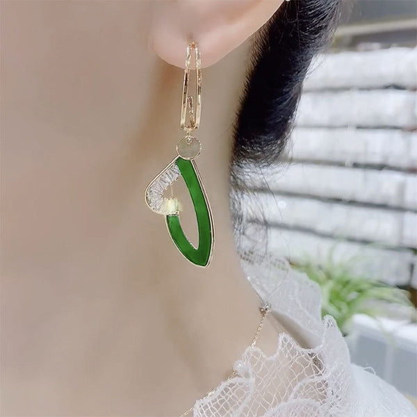 Viridian Heart Earrings