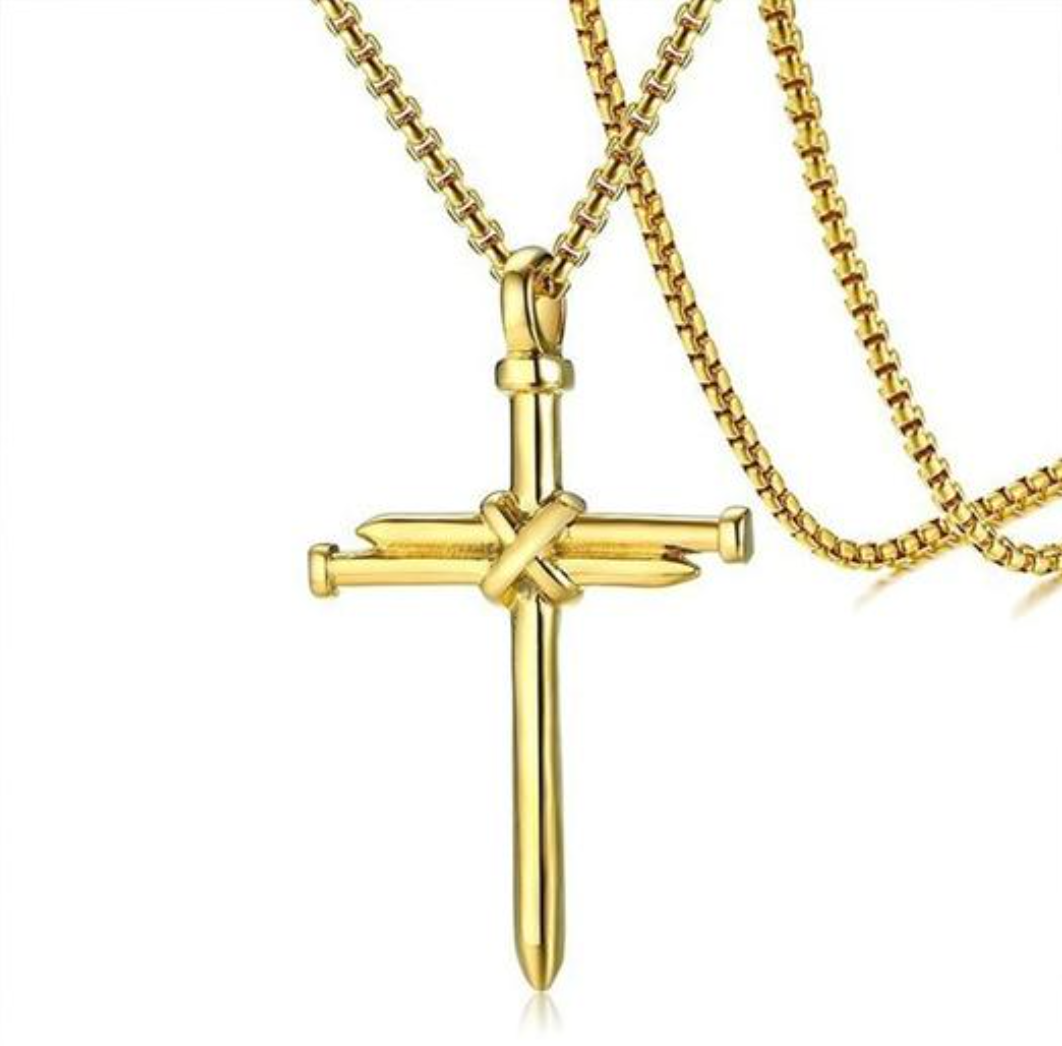 Stainless Steel Nail Cross Necklace