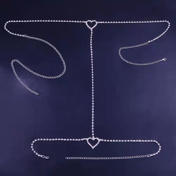 Shimmering Heart Leg Chain