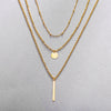 Vintage Geo Layered Chain & Pendant Necklace
